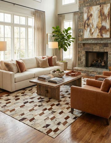 5' x 8' 1 Cowhide - Patchwork Rug