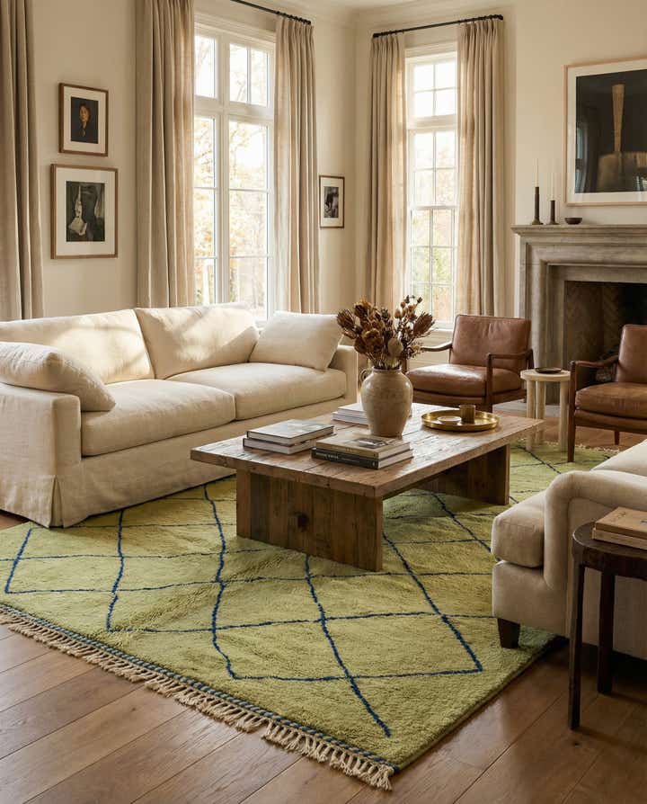 6' 2 x 10' 8 Hand Knotted Moroccan Wool Rug