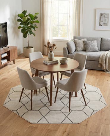  7' 10 x 7' 10 Lattice Frieze Octagon Rug