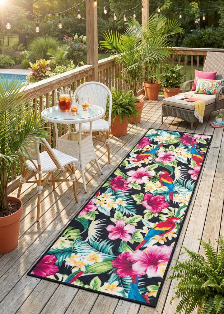 2' x 6' 1 Easy-Clean Jill Zarin Caribbean Indoor / Outdoor Runner Rug