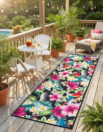2' x 6' 1 Easy-Clean Jill Zarin Caribbean Indoor / Outdoor Runner Rug