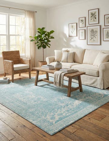 Aqua Dover Square Rug