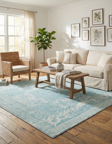 Aqua Dover Square Rug