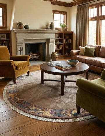 9' 11 x 9' 11 Hand Knotted Tibet Wool Round Rug