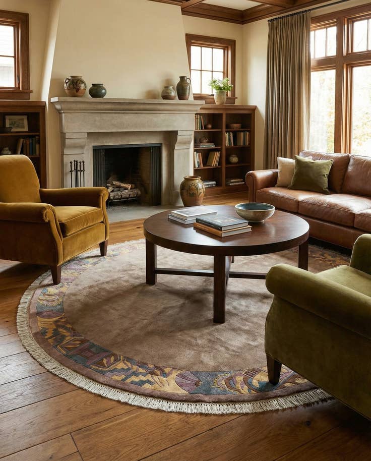 Detail image of 9' 11 x 9' 11 Hand Knotted Tibet Wool Round Rug