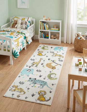 2' 2 x 6' Animals Whimsy Kids Runner Rug