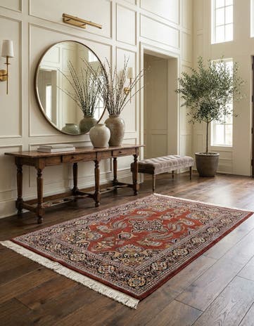 4' 5 x 7' 2 Hand Knotted Sarough Wool Rug