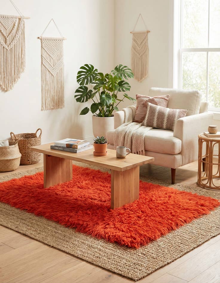 Detail image of 2' 7 x 4' 1  Hand Knotted Moroccan Wool Rug