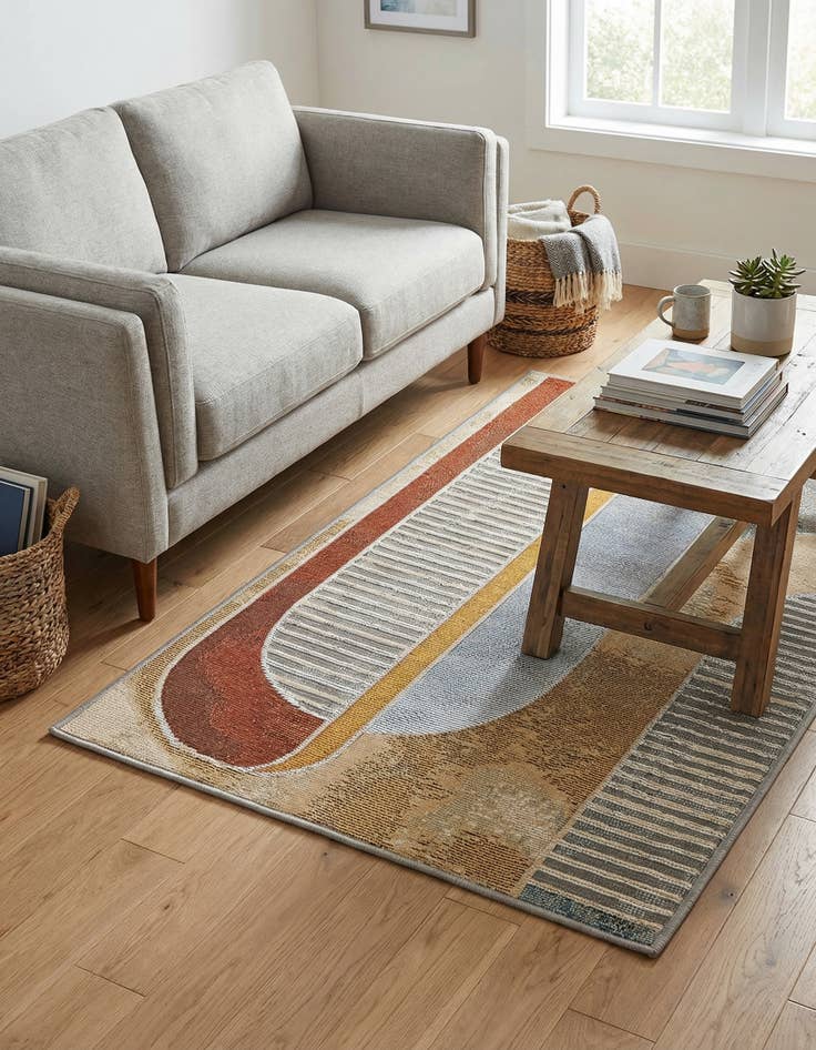 Detail image of  2' x 3' 1  Washable Modern Indoor / Outdoor Rug