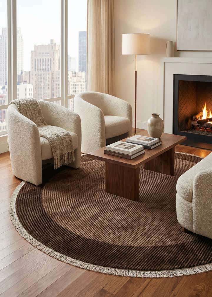 6' 7 x 6' 7 Hand Knotted Darya Wool Round Rug
