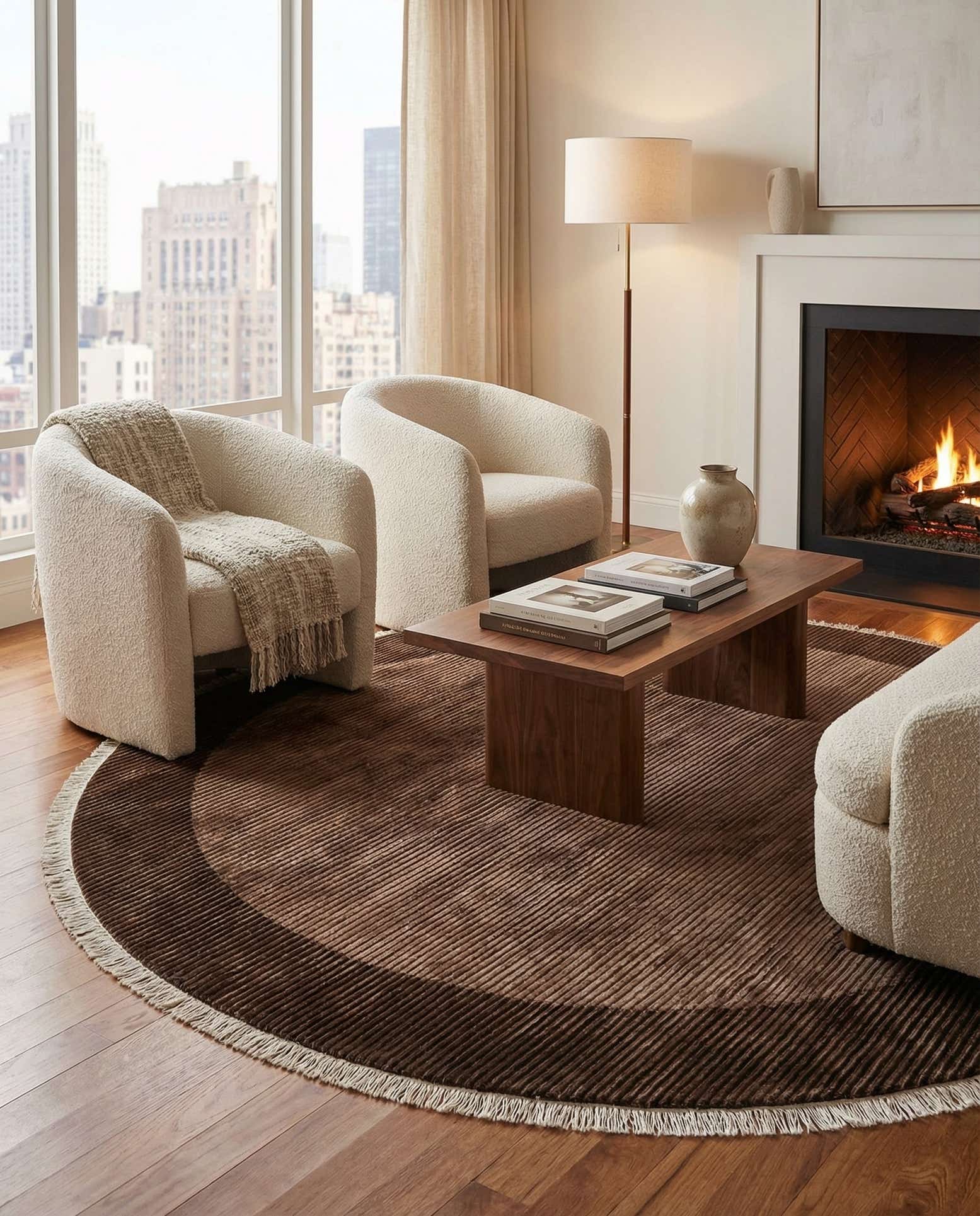 6' 7 x 6' 7 Hand Knotted Darya Wool Round Rug