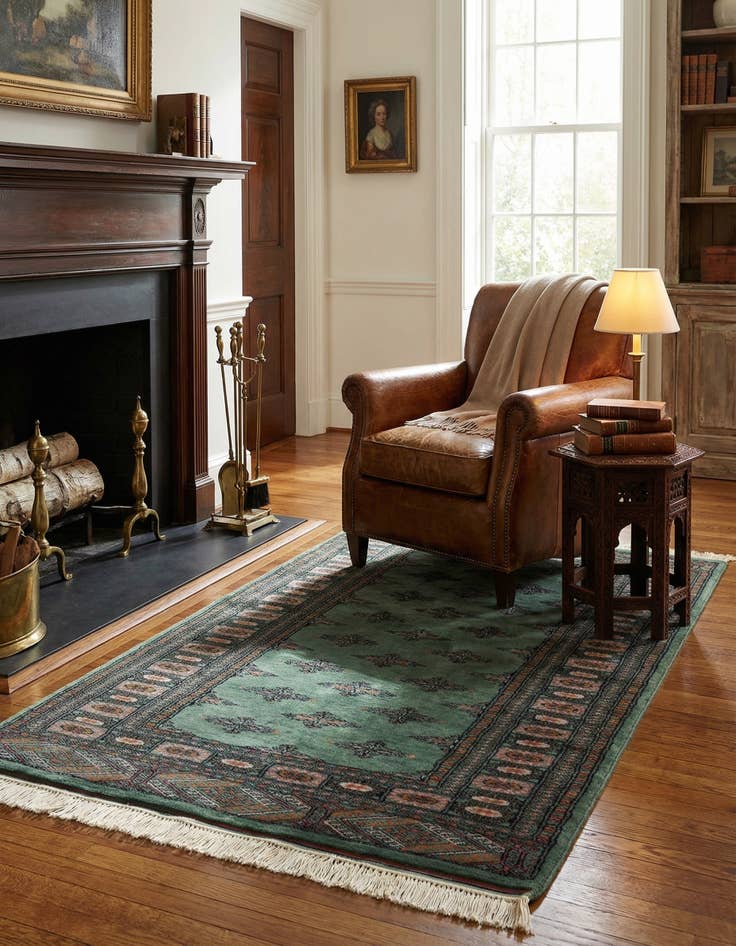 Detail image of  3' 1 x 5' 1  Hand Knotted Bokhara Wool Rug