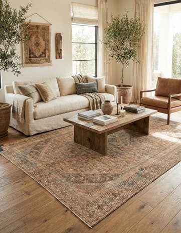 6' 6 x 10' Hand Knotted Ultra Vintage Persian Wool Rug