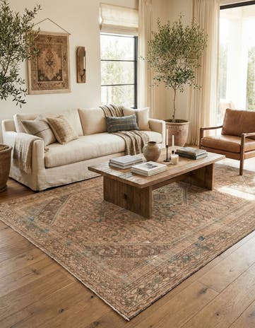 6' 6 x 10' Hand Knotted Ultra Vintage Persian Wool Rug