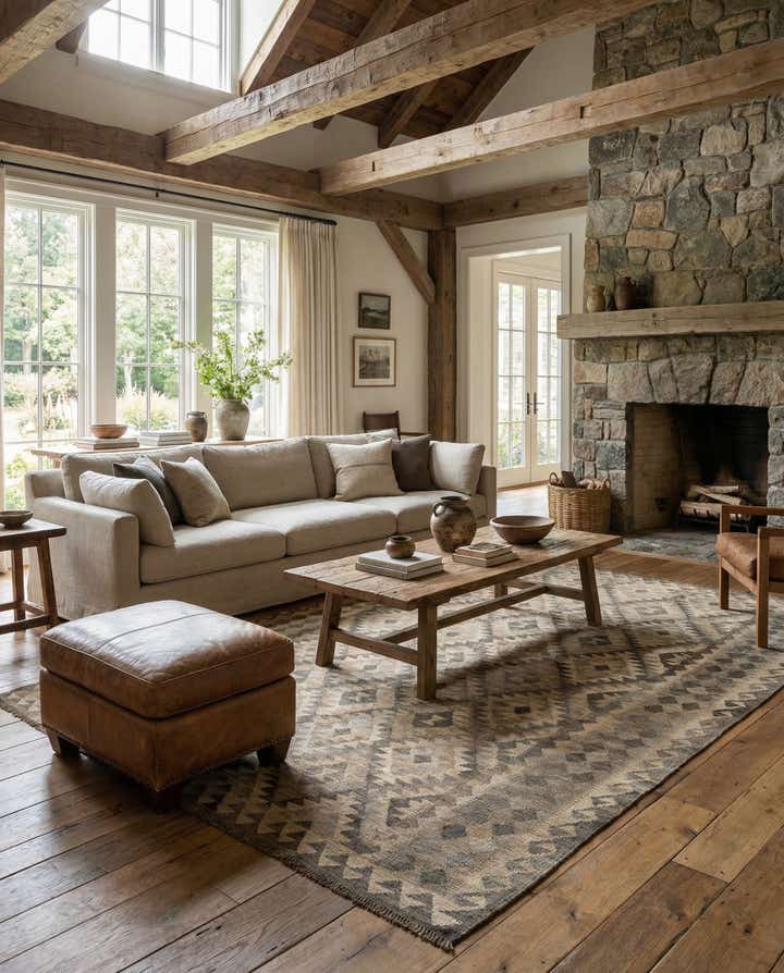 7' x 9' 9 Hand Woven Kilim Maymana Wool Rug