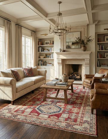 6' 9 x 9' 3 Hand Knotted Kazak Oriental Rug