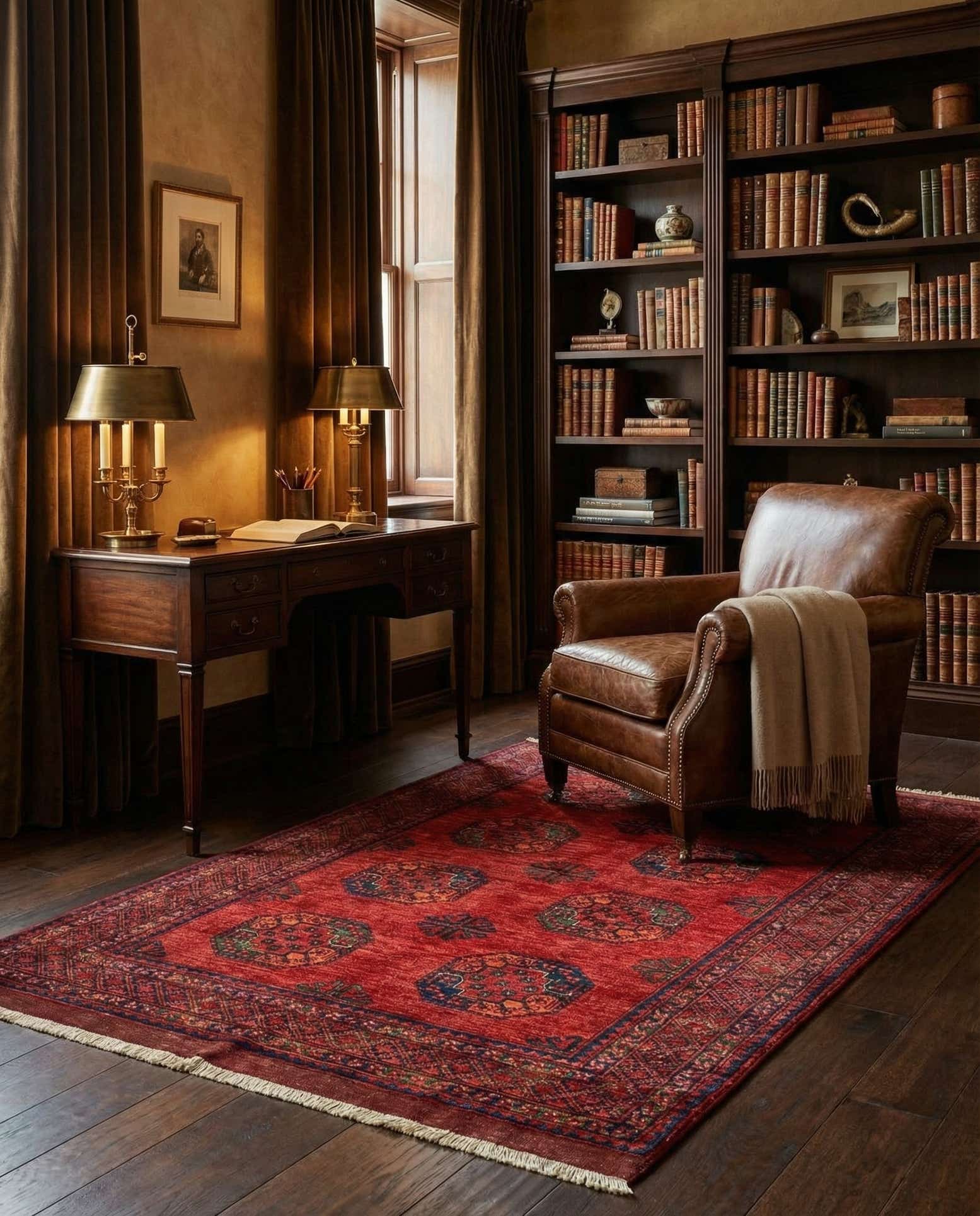 5' 9 x 7' 9 Ersari Afghan Wool Rug