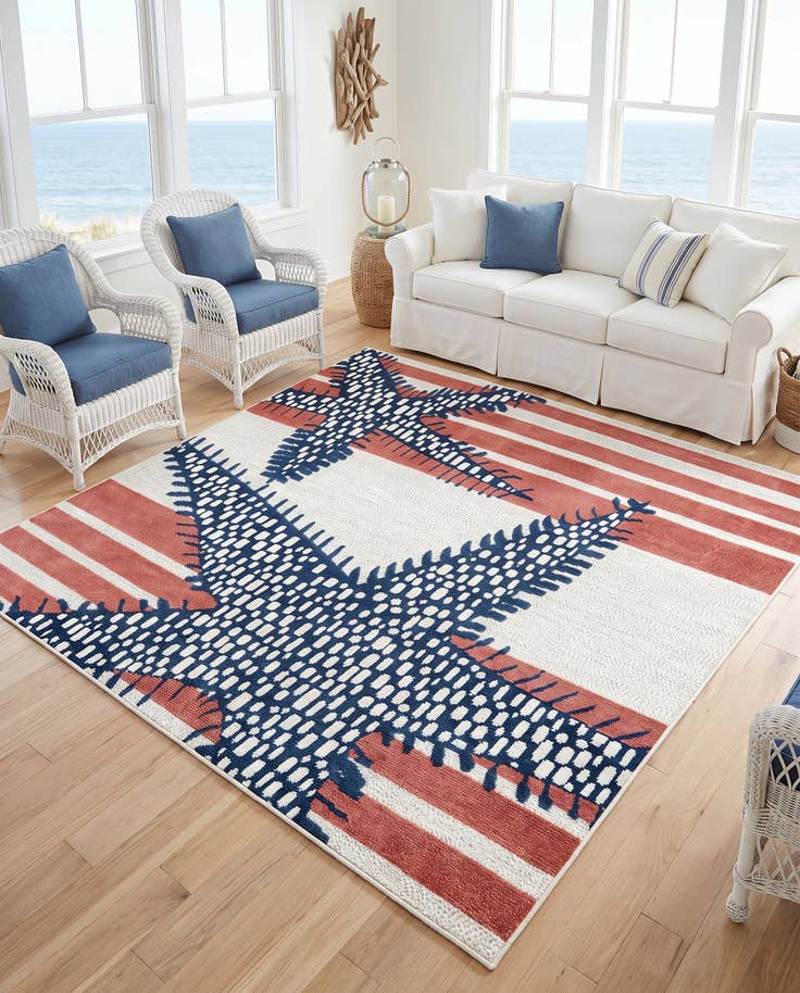 Detail image of 7' 10 x 7' 10 Easy-Clean Belize Indoor / Outdoor Square Rug