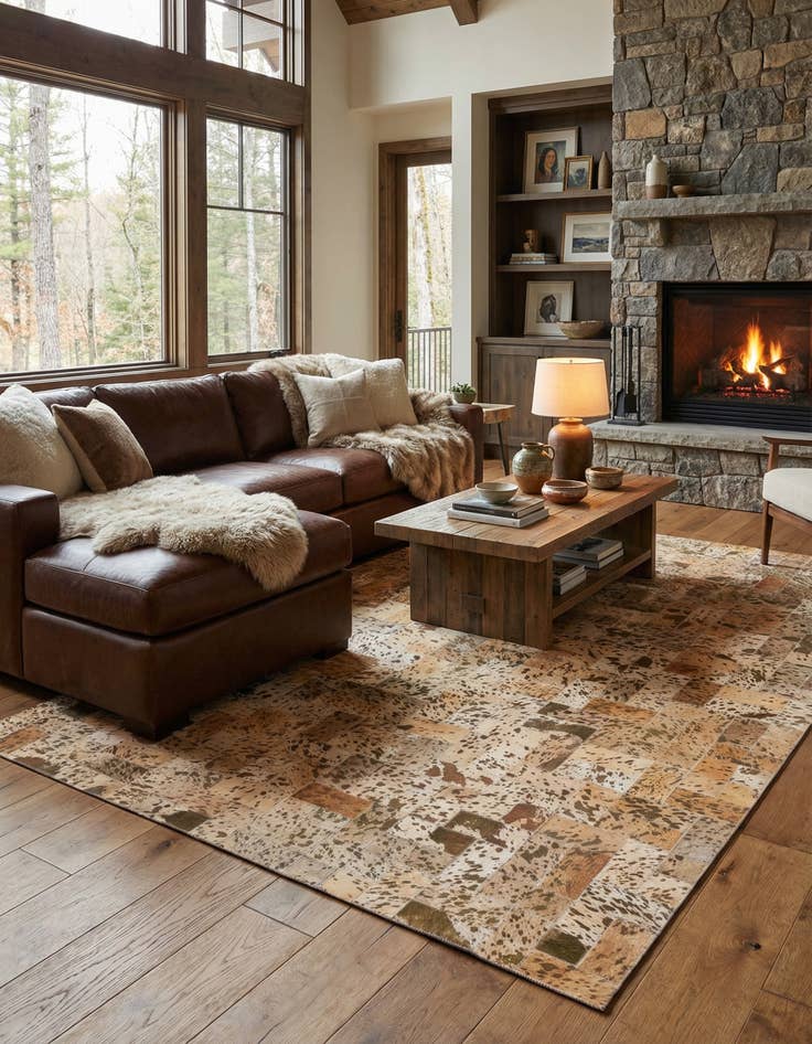 Detail image of 5' 2 x 8' 3 Cowhide Rug