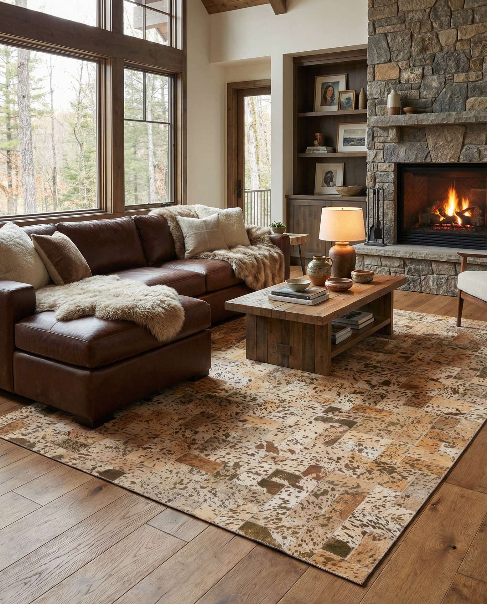 5' 2 x 8' 3 Cowhide Rug