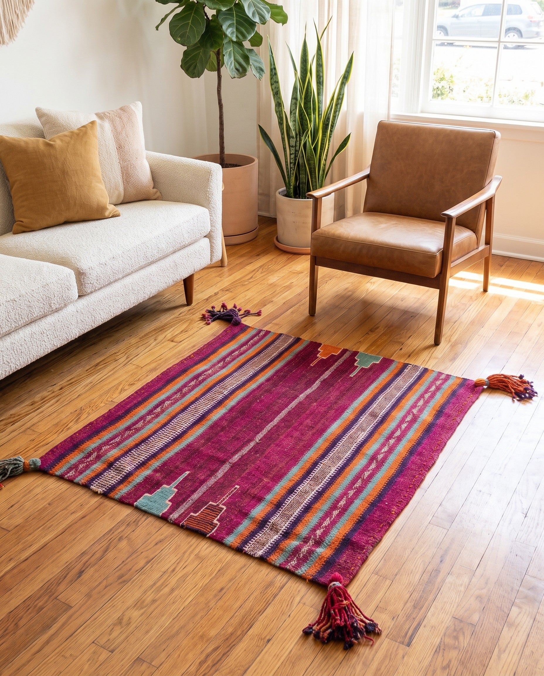 3' 3 x 3' 5 Hand Woven Kilim Modern Wool Square Rug