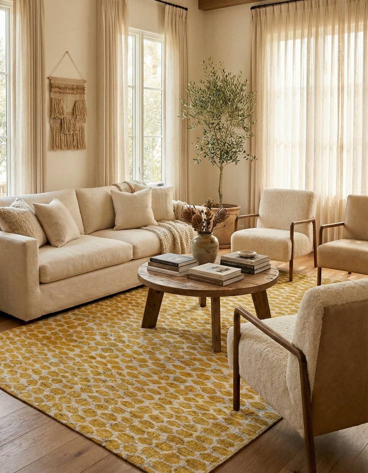 Detail image of 6' 1 x 9' 1  Hand Knotted Moroccan Wool Rug