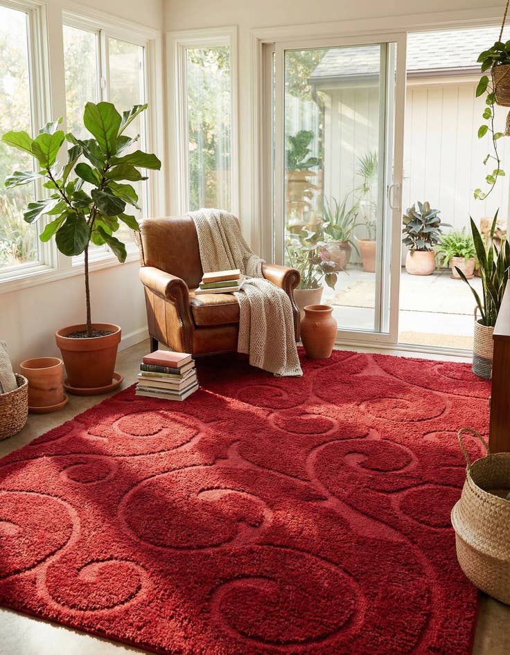 Detail image of 10' x 13' Floral Shag Rug