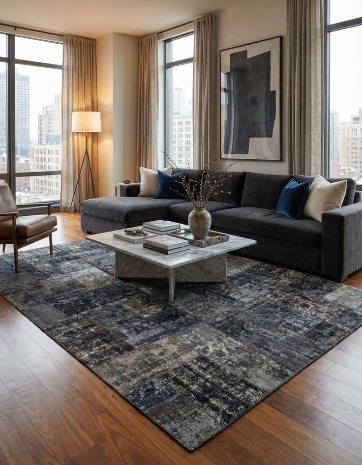 Detail image of 9' 1 x 12' 1  Hand Knotted Ultra Vintage Persian Wool Rug