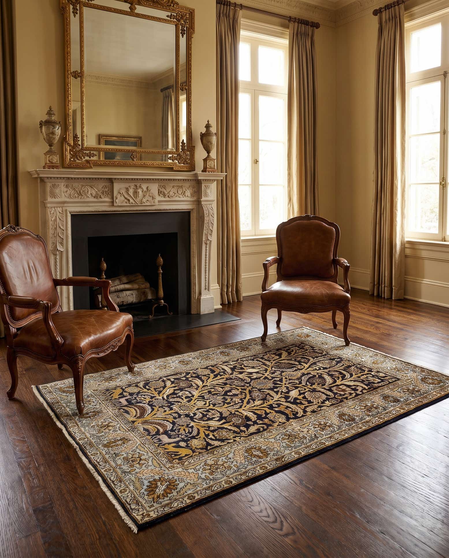 115cm x 190cm Ghom Silk Teppich