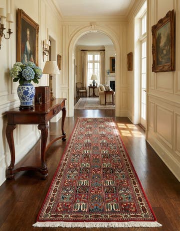 2' 7 x 13' 3 Hand Knotted Qom Persian Runner Rug