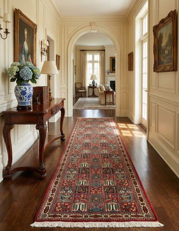 2' 7 x 13' 3 Hand Knotted Qom Persian Runner Rug