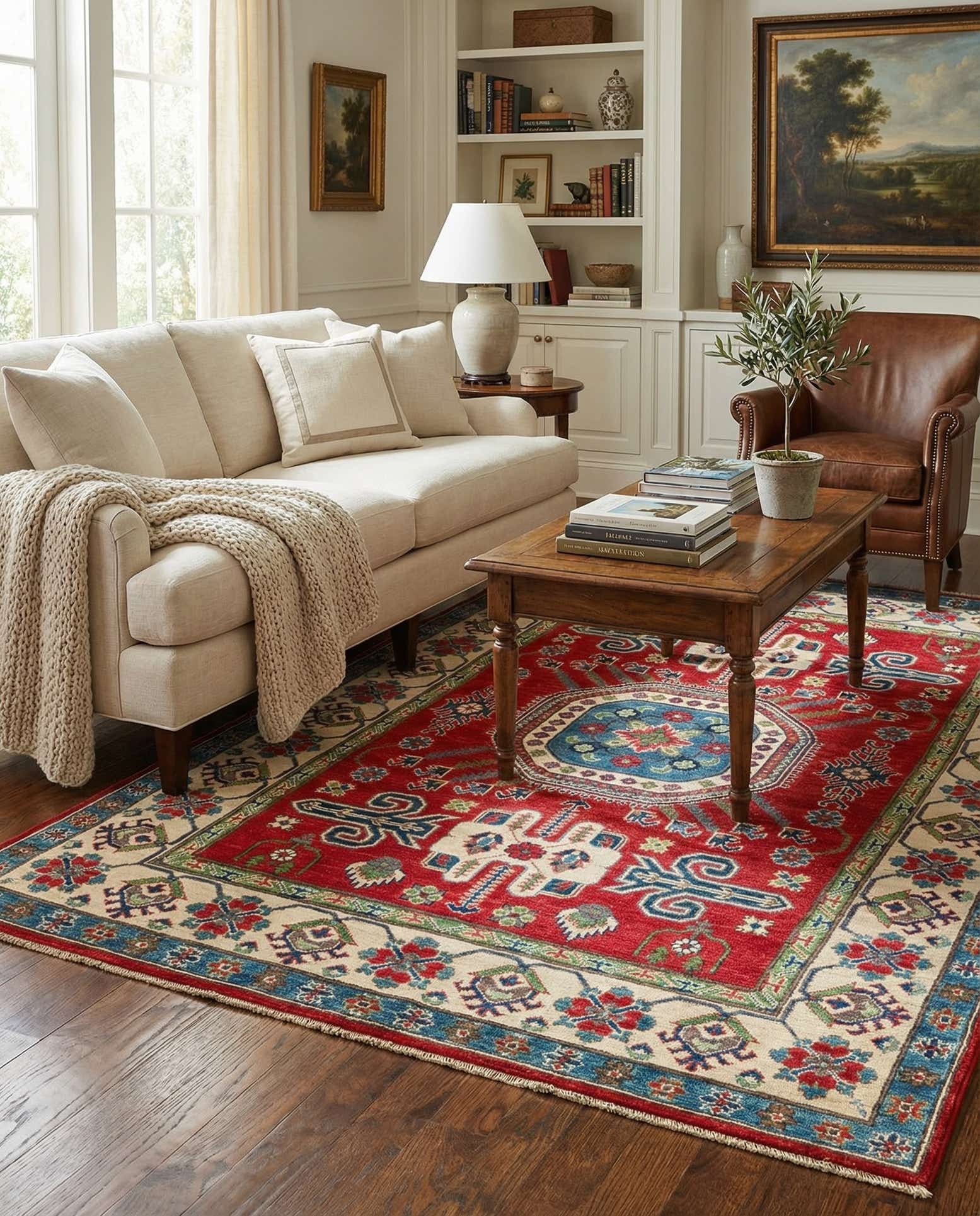 5' x 6' 8 Hand Knotted Kazak Rug