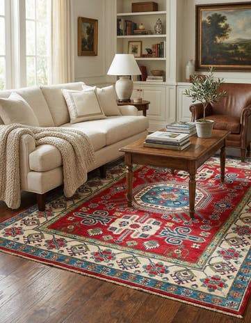 5' x 6' 8 Hand Knotted Kazak Rug