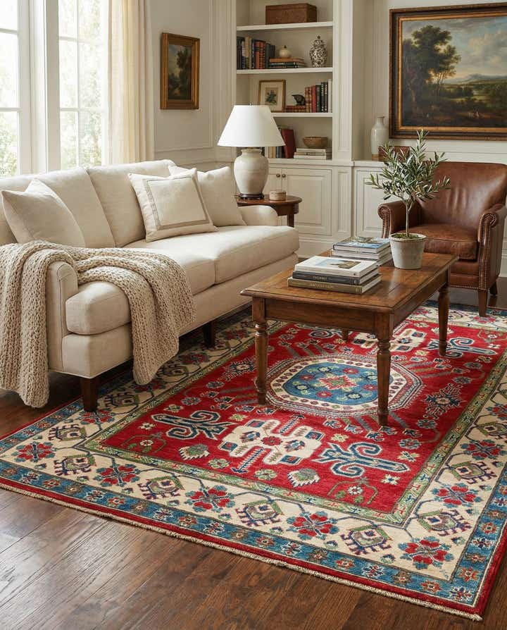 5' x 6' 8 Hand Knotted Kazak Rug