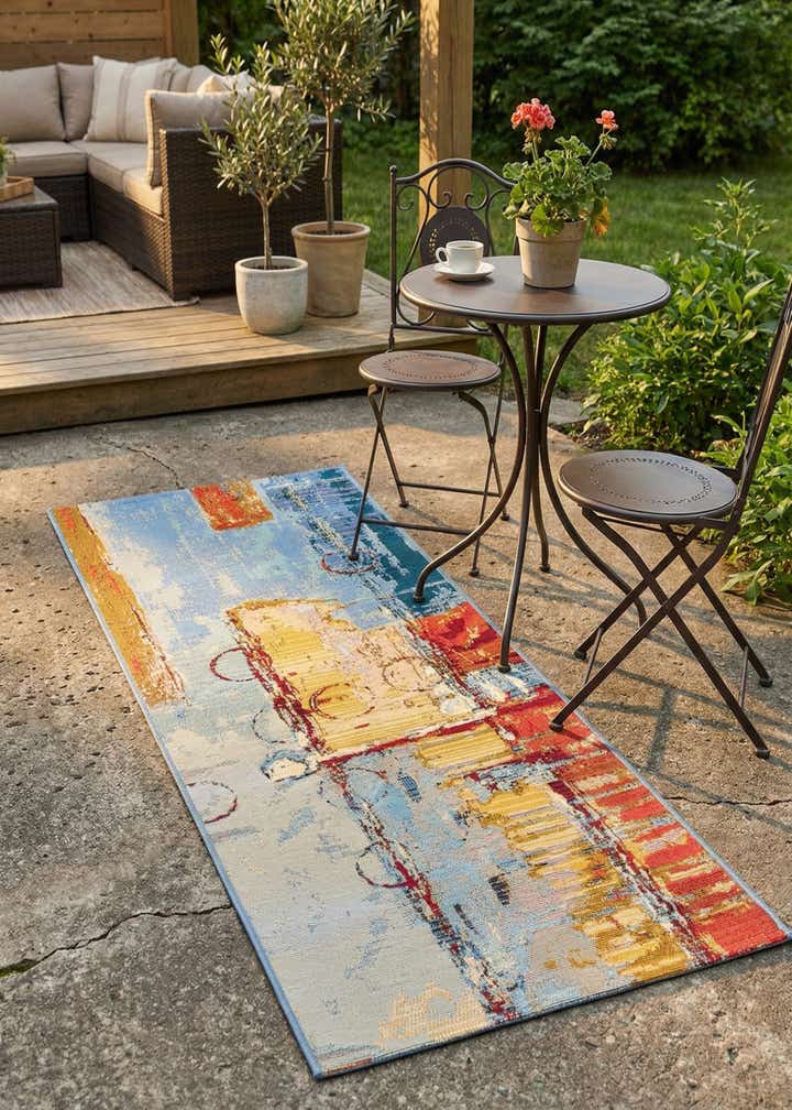 2' x 5' Easy-Clean Modern Indoor / Outdoor Runner Rug