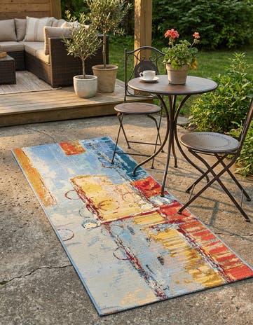 2' x 5' Easy-Clean Modern Indoor / Outdoor Runner Rug