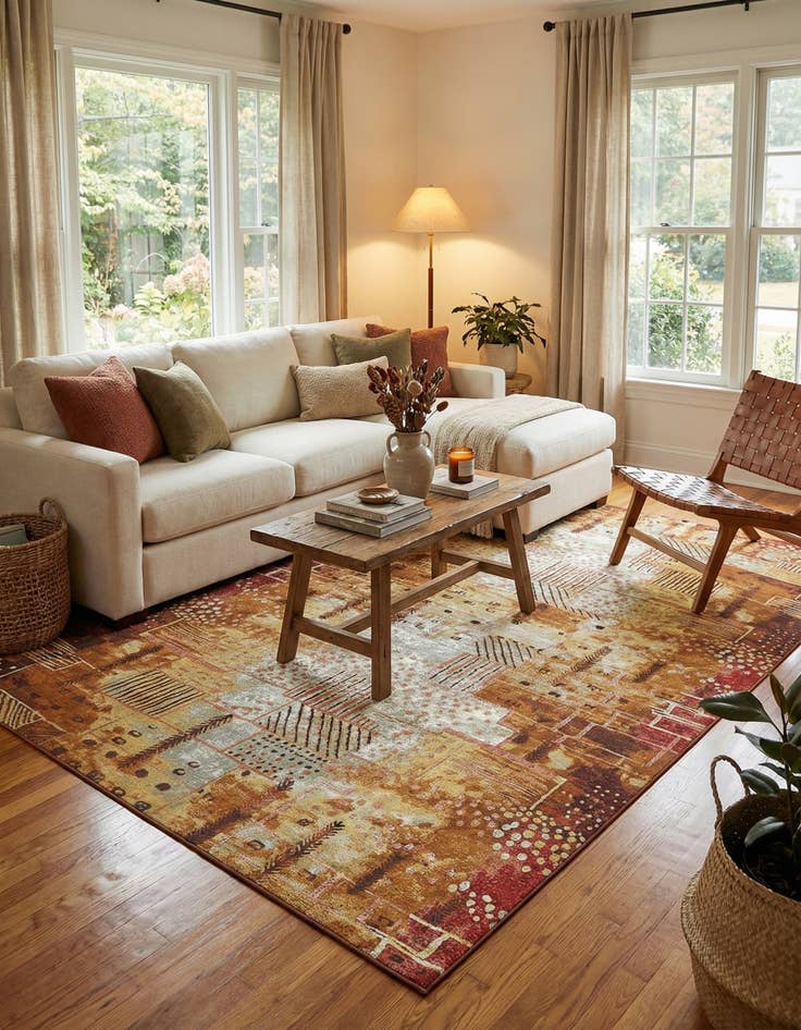 Detail image of 8' x 11' 4 Easy-Clean Modern Indoor / Outdoor Rug