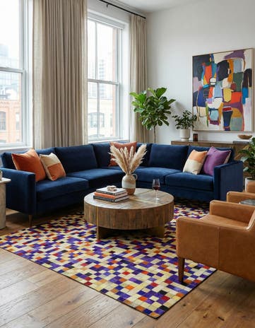 5' 1 x 7' 11 Cowhide - Patchwork Rug
