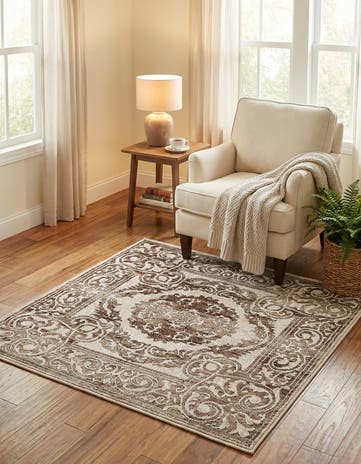 Chocolate Brown Hermitage Square Rug