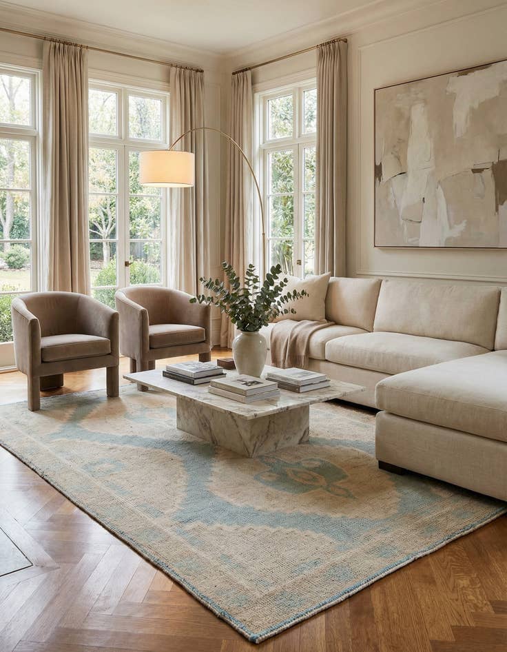 Detail image of 6' 5 x 9' 7  Hand Knotted Ultra Vintage Persian Wool Rug