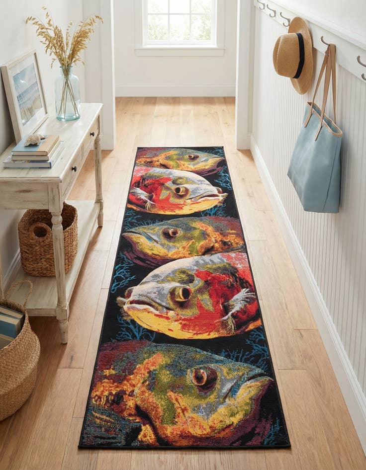 Detail image of 2' 7 x 10' Easy-Clean Coastal Indoor / Outdoor Runner Rug