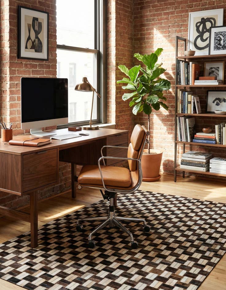 Detail image of  4' 11 x 7' 10 Cowhide - Patchwork Rug