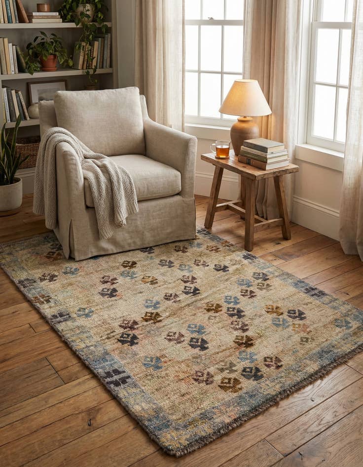 Detail image of  3' 1 x 4' 8  Hand Knotted Balouch Wool Rug