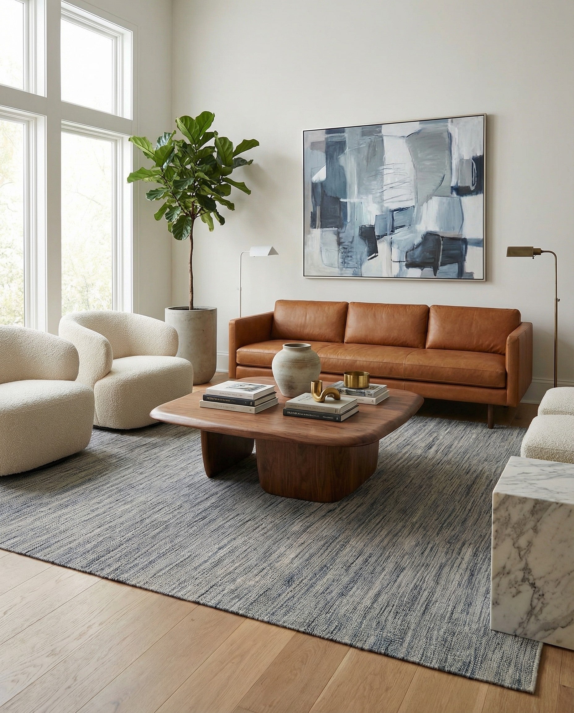  6' 11 x 9' 1  Hand Woven Kilim Modern Wool Rug