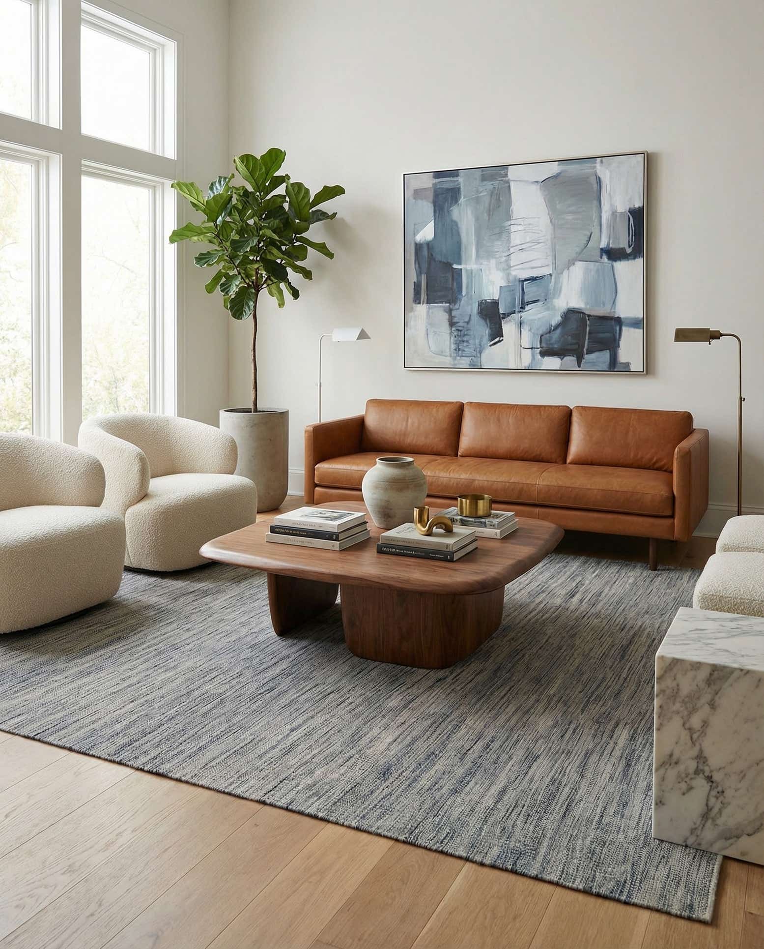 6' 11 x 9' 1 Hand Woven Kilim Modern Wool Rug