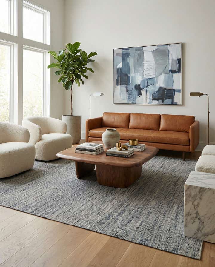 6' 11 x 9' 1 Hand Woven Kilim Modern Wool Rug