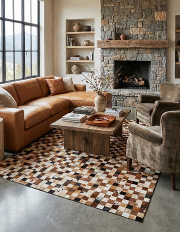 8' x 10' Cowhide Leather Rug