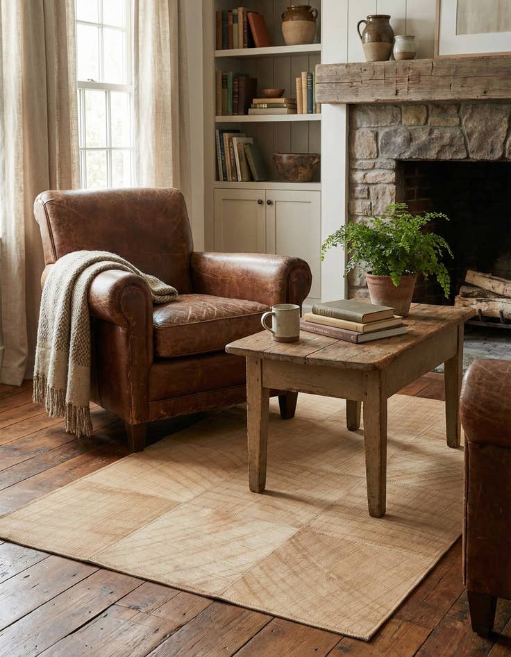 Detail image of 2' x 3' Cowhide Leather Rug