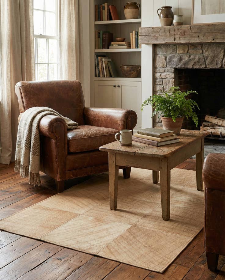 Detail image of 2' x 3' Cowhide Leather Rug