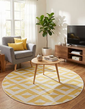 4' x 4' Easy-Clean Jill Zarin Napa Indoor / Outdoor Round Rug